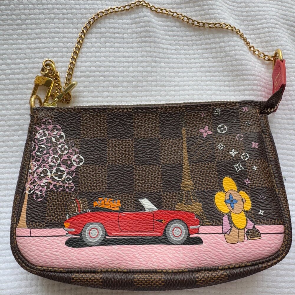 Louis Vuitton Mini Pochette Christmas 2019 Paris Damier Ebene Limited Edition